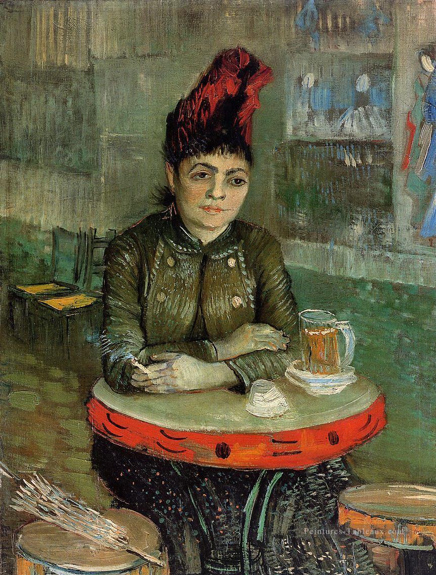 Femme au café Tambourin Vincent van Gogh Peintures à l'huile